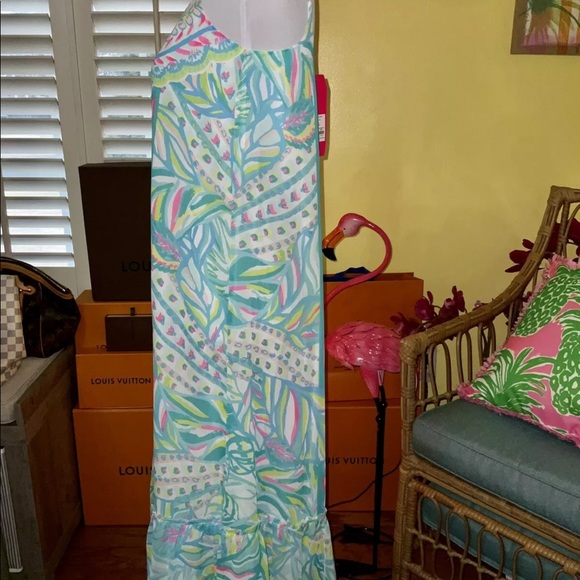 Lilly Pulitzer NWT Winni Chiffon Maxi Dress Maraca My World Size XXS,S - Picture 5 of 14